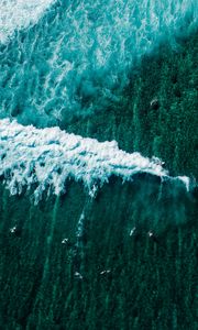 Preview wallpaper ocean, surf, aerial view, boats