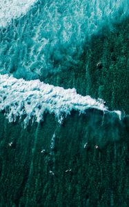 Preview wallpaper ocean, surf, aerial view, boats