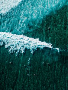 Preview wallpaper ocean, surf, aerial view, boats