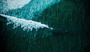 Preview wallpaper ocean, surf, aerial view, boats