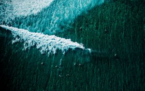 Preview wallpaper ocean, surf, aerial view, boats