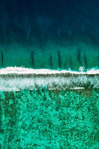 Preview wallpaper ocean, surf, aerial view, shore, wave, foam