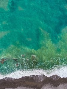 Preview wallpaper ocean, surf, aerial view, shore, wave, water