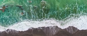 Preview wallpaper ocean, surf, aerial view, shore, wave, water