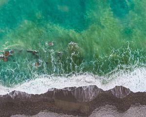 Preview wallpaper ocean, surf, aerial view, shore, wave, water