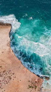 Preview wallpaper ocean, surf, aerial view, foam, water