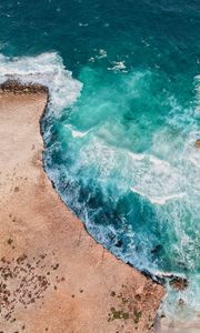 Preview wallpaper ocean, surf, aerial view, foam, water