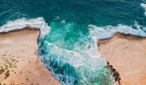 Preview wallpaper ocean, surf, aerial view, foam, water