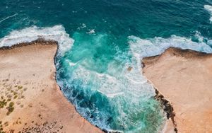 Preview wallpaper ocean, surf, aerial view, foam, water