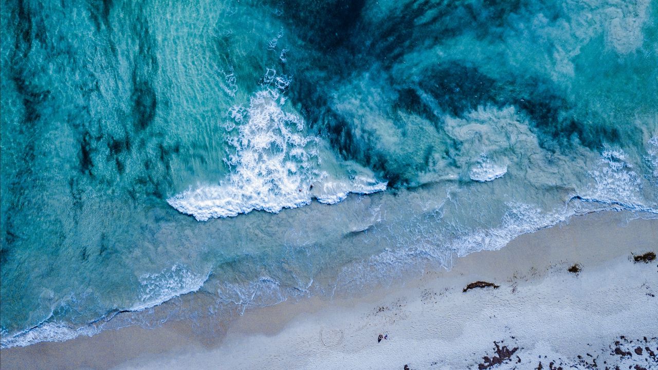 Wallpaper ocean, surf, aerial view, sea, waves, coast, australia