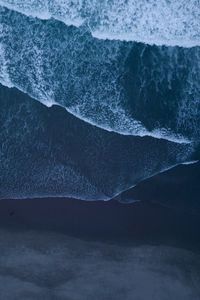 Preview wallpaper ocean, surf, aerial view, foam, waves, sand, coast