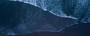 Preview wallpaper ocean, surf, aerial view, foam, waves, sand, coast