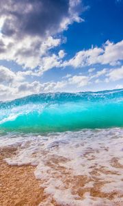 Preview wallpaper ocean, surf, foam, hawaii, beach