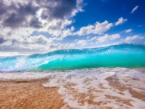 Preview wallpaper ocean, surf, foam, hawaii, beach