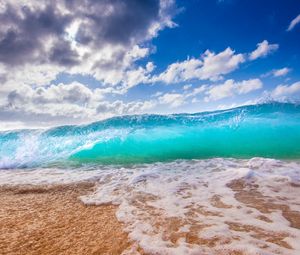 Preview wallpaper ocean, surf, foam, hawaii, beach