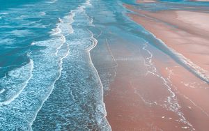 Preview wallpaper ocean, surf, foam, shore, sand