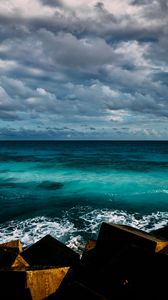 Preview wallpaper ocean, surf, horizon, coast, clouds, sky