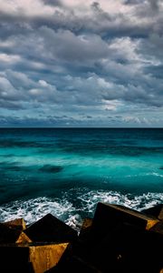 Preview wallpaper ocean, surf, horizon, coast, clouds, sky