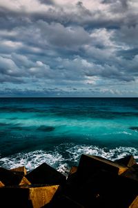 Preview wallpaper ocean, surf, horizon, coast, clouds, sky