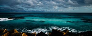 Preview wallpaper ocean, surf, horizon, coast, clouds, sky