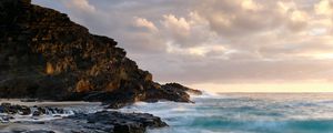 Preview wallpaper ocean, surf, rocks, shore, sand