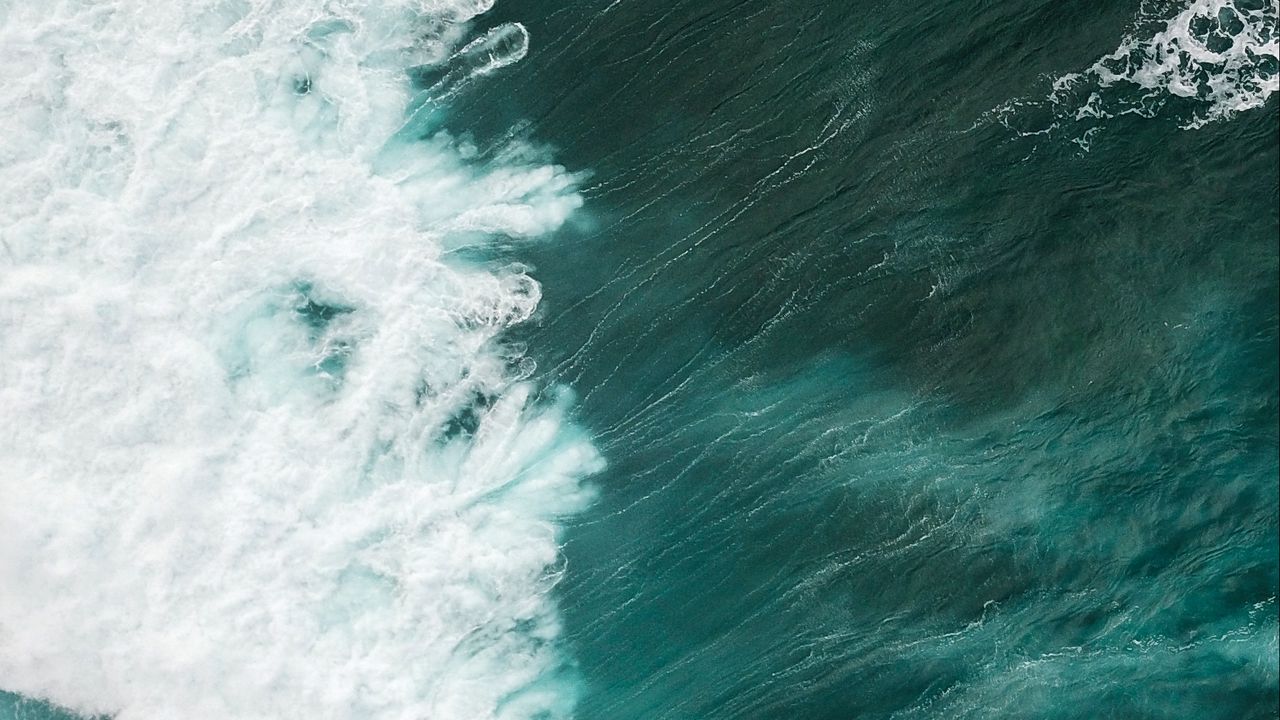 Download wallpaper 1280x720 ocean, surf, wave, water, foam hd, hdv ...