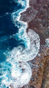 Preview wallpaper ocean, view from above, surf, shore, hawaii