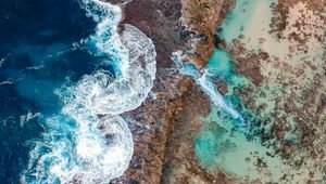 Preview wallpaper ocean, view from above, surf, shore, hawaii