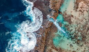 Preview wallpaper ocean, view from above, surf, shore, hawaii