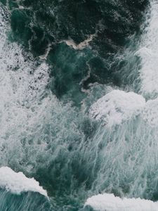 Preview wallpaper ocean, water, waves, aerial view