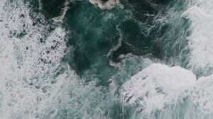 Preview wallpaper ocean, water, waves, aerial view