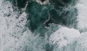 Preview wallpaper ocean, water, waves, aerial view