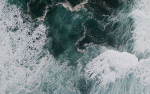 Preview wallpaper ocean, water, waves, aerial view