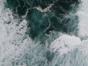 Preview wallpaper ocean, water, waves, aerial view
