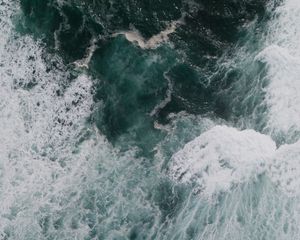 Preview wallpaper ocean, water, waves, aerial view