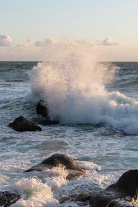 Preview wallpaper ocean, water, waves, spray, stones