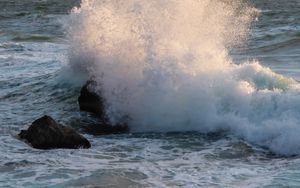 Preview wallpaper ocean, water, waves, spray, stones