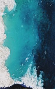 Preview wallpaper ocean, waves, aerial view, surf, foam, water