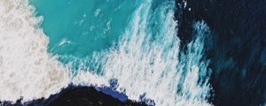 Preview wallpaper ocean, waves, aerial view, surf, foam, water