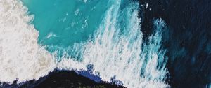 Preview wallpaper ocean, waves, aerial view, surf, foam, water