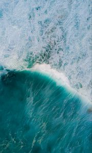Preview wallpaper ocean, waves, aerial view, water, surface
