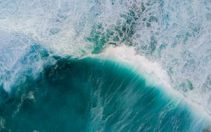 Preview wallpaper ocean, waves, aerial view, water, surface