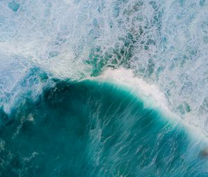 Preview wallpaper ocean, waves, aerial view, water, surface