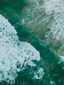 Preview wallpaper ocean, waves, aerial view, surface, water