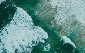 Preview wallpaper ocean, waves, aerial view, surface, water