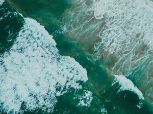 Preview wallpaper ocean, waves, aerial view, surface, water