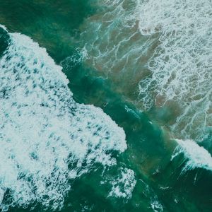 Preview wallpaper ocean, waves, aerial view, surface, water