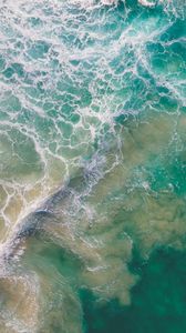 Preview wallpaper ocean, waves, aerial view, water