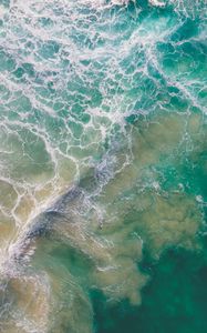 Preview wallpaper ocean, waves, aerial view, water