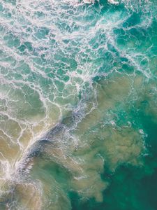 Preview wallpaper ocean, waves, aerial view, water